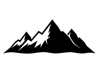 Mountains peaks landscape silhouette vector illustration on a white background 
