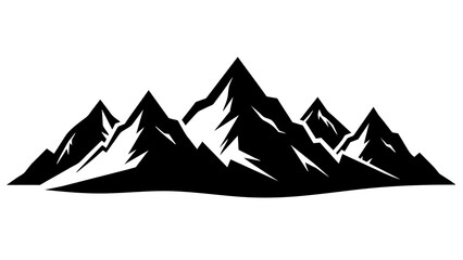 Mountains peaks landscape silhouette vector illustration on a white background 
