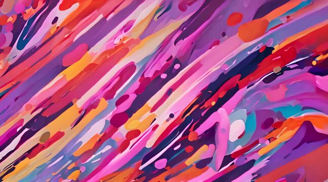 Lyrical Canvas: A Close-Up of Vivid Strokes in Orange, Pink, and Purple