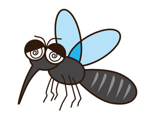 弱って目がぐるぐるな蚊