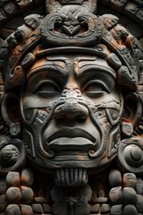 Sacred Artistic Legacy of the Aztecs: An Intricate Traditional Aztec Mask