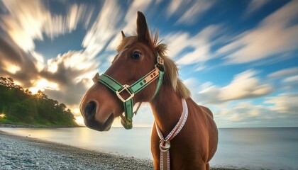 Obraz premium horse in the sunset