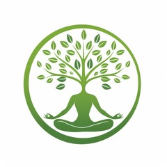 ecological logo,green tree on a white background,symbolizing environmental friendliness and sustainability,design template,the concept of caring for the planet