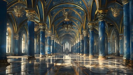 Digital Painting of a Majestic Palace Hall Interior for Fantasy Game Art. Concept Fantasy Game Art, Digital Painting, Majestic Palace, Hall Interior, Creative Process