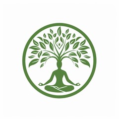 ecological logo,green tree on a white background,symbolizing environmental friendliness and sustainability,design template,the concept of caring for the planet