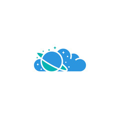Cloud and planet logo design.