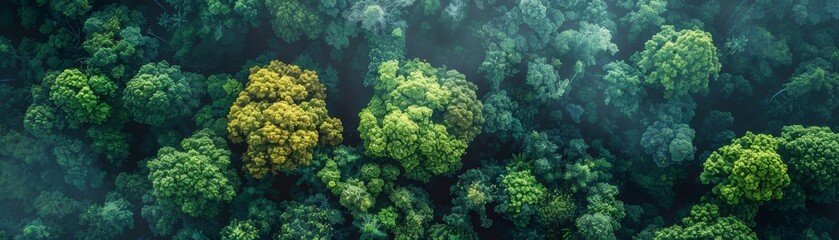 A detailed view of AI algorithms analyzing satellite imagery to detect deforestation patterns - obrazy, fototapety, plakaty