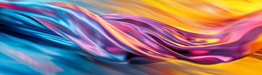 A colorful curve gracefully flows across the canvas, enhanced by lines and halftone for depth and texture, Sharpen 3d rendering background