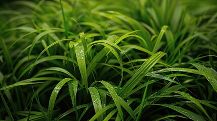 Closeup of fresh green meadow grass