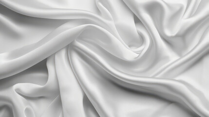 Obraz premium Calm and Peaceful Blend of Soft White Fabric Silk or Satin Texture Background, Infused with Natural Movement and Luxurious Silk Beauty.