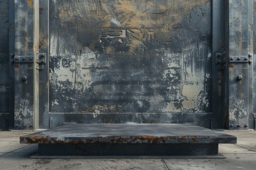 Industrial style podium metal textures robust 