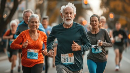 A group of people are running a race