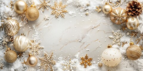 Fototapeta premium Snowy Elegance: New Year Banner