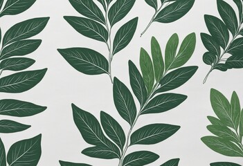 colored texture of foliage imprint on paper, leaf texture on a white background
