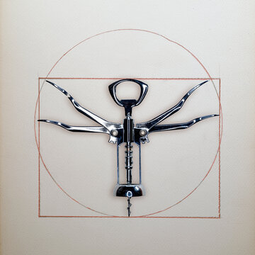 Conceptual Leonardo Da Vinci drawing of Vitruvian Man