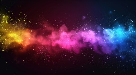 Obraz premium Colored powder explosion. Abstract closeup dust on backdrop. Colorful explode.Abstract Smoke Background