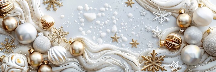Obraz premium Snowy Elegance: New Year Banner