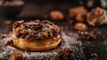 delicious sweet dessert on the table, sweets and cookies on the table, small cake with berries