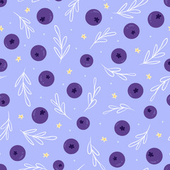 Cute seamless blueberry pattern