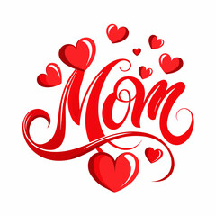 happy mothers day red hearts card (MOM)