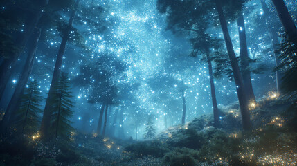 Forest Starry Magic: Star Trail for a Bright Galaxy, Movie Title Concept