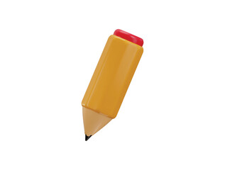 pencil icon 3d rendering vector illustration