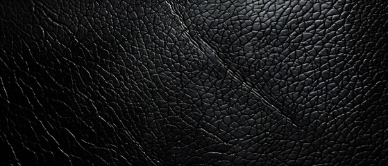 Black leather texture as background, The rough surface of the soft blanket is made from genuine black leather.