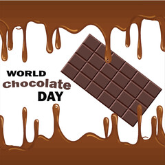 world chocolate day vector illustration. Chocolate globe illustration.