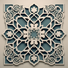  Islamic border and pattern design element vector - obrazy, fototapety, plakaty