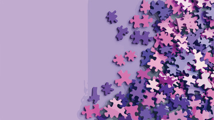 Text WORLD AUTISM AWARENESS DAY on lilac background vector