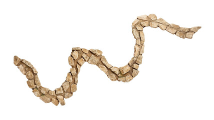 Fototapeta premium Winding stone pathway isolated on transparent background.