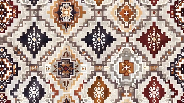 Intricate Geometric Patterns in Warm Earthy Tones
