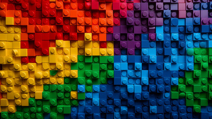 Detailed Image of Colorful Lego Building Blocks