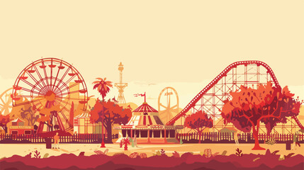 Theme park design over beige background vector illustration
