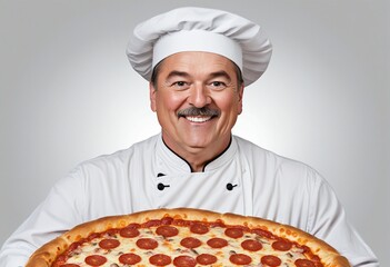 chef with pizza