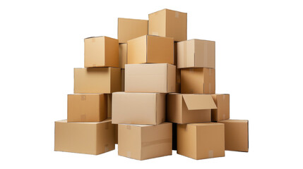 Fototapeta premium Cardboard box. Transparent background or PNG file.