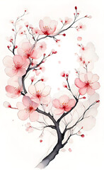 Artistic picture of sakura in bloom, cherry blossoms, beautiful background for smartphone, display, decoration,