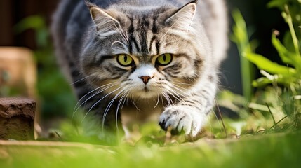 Obraz premium tail cat gray