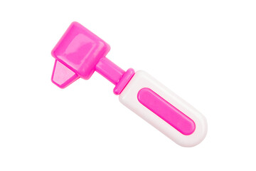 The concept of a pediatrician. Pediatrics. Toy medical devices on a white background. Children play professional doctor. Choice of profession. Get vaccinated. neurologist's hammer.