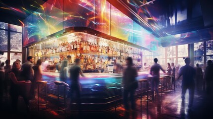 energetic blurred bar interior