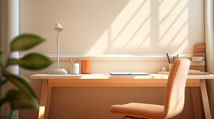 workspace blurred minimalism interior