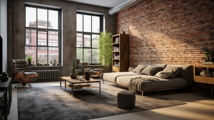 Fototapeta premium industrial modern condo interior