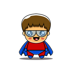 cute vector design illustration mascot boy hero