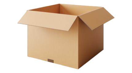 Cardboard box. Transparent background or PNG file.