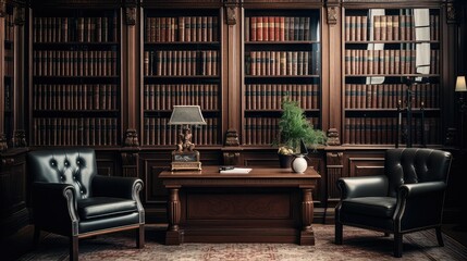 wood law office interior