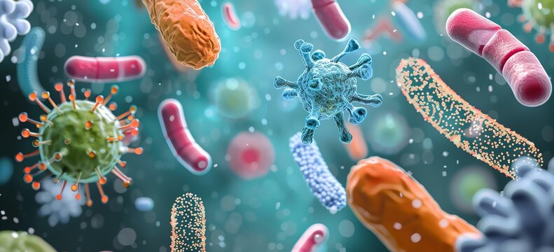 A labeled illustration showcasing different types of sepsis bacteria