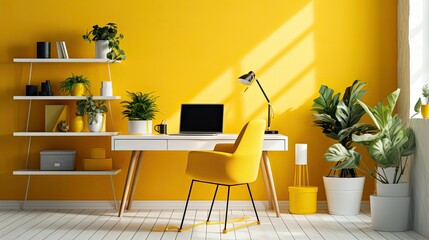 modern yellow workspace