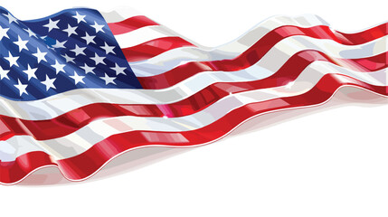 USA flag on white background. Memorial Day celebration