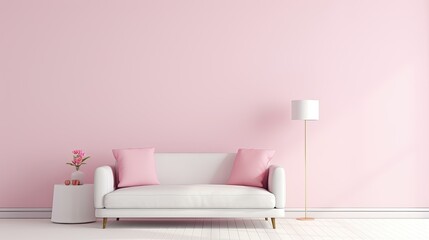 interior white pink wall