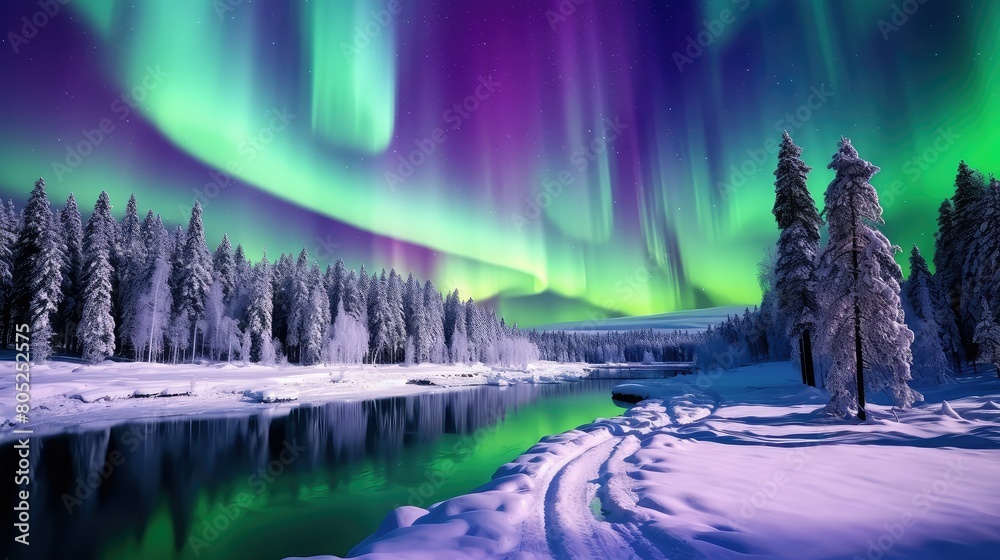 Canvas Prints borealis finland northern lights